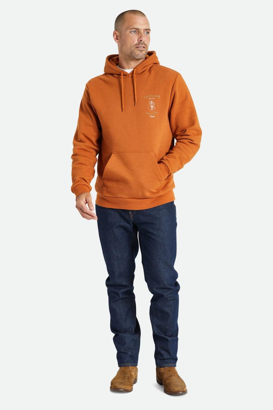 Sweat À Capuche Brixton Fender Jaguar Claws Homme Orange | 12XJZVCEG