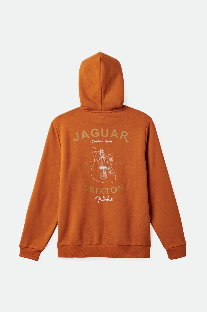 Sweat À Capuche Brixton Fender Jaguar Claws Homme Orange | 12XJZVCEG