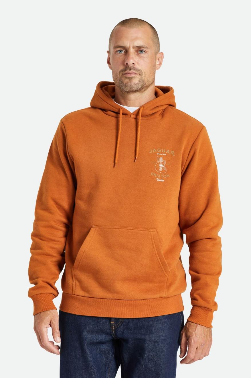 Sweat À Capuche Brixton Fender Jaguar Claws Homme Orange | 12XJZVCEG