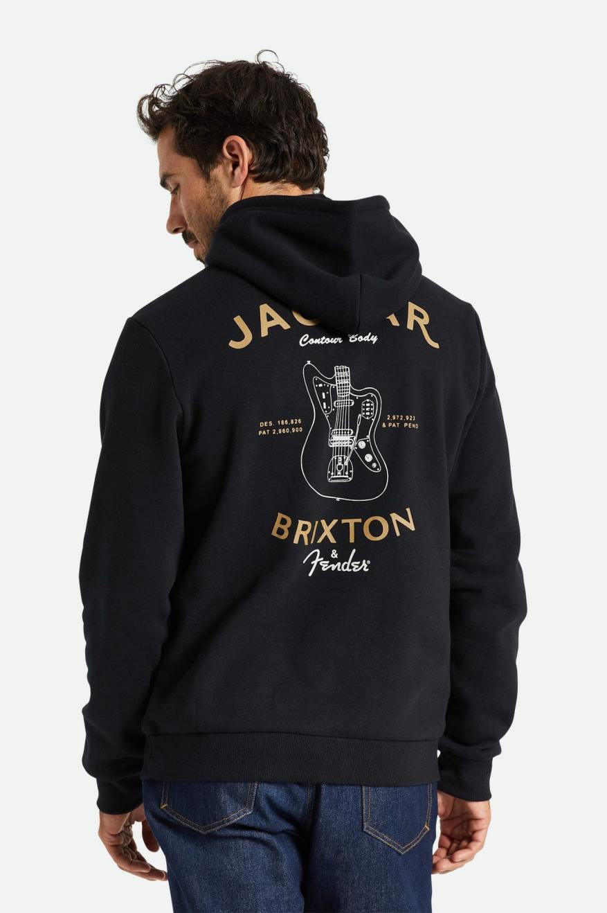 Sweat À Capuche Brixton Fender Jaguar Claws Homme Noir | 91LCMNBVI