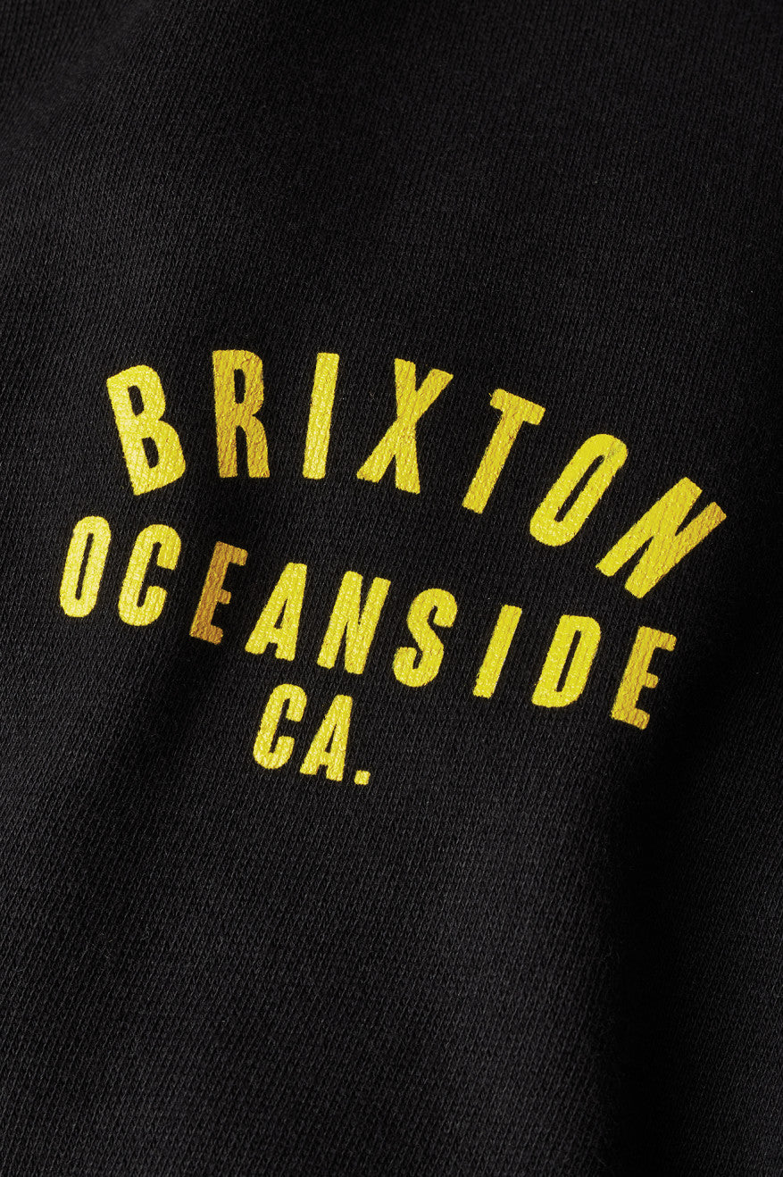 Sweat À Capuche Brixton Woodburn Oceanside Fleece Homme Noir Doré | 19NJAODRB