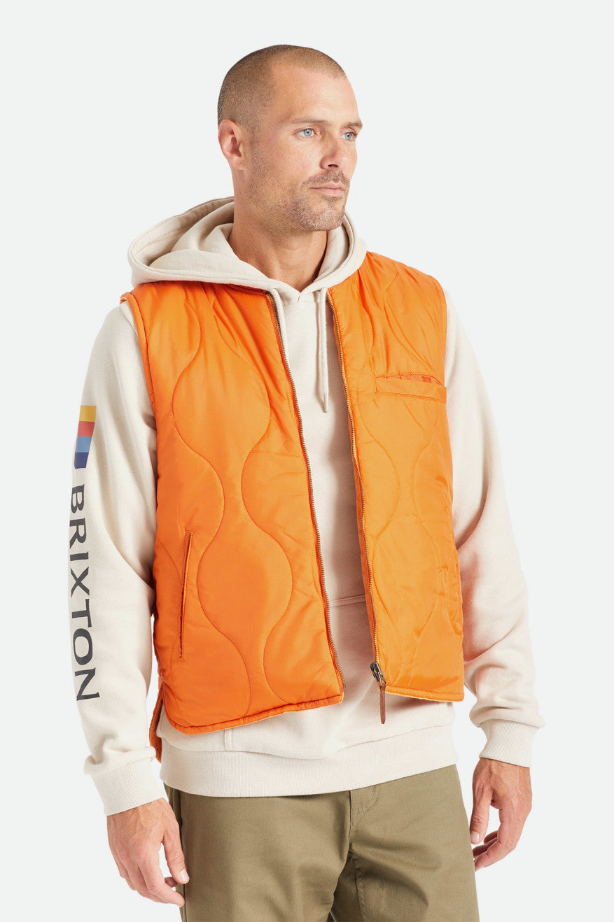 Vestes Brixton Abraham Reversible Vest Homme Orange | 12SQXOFIL