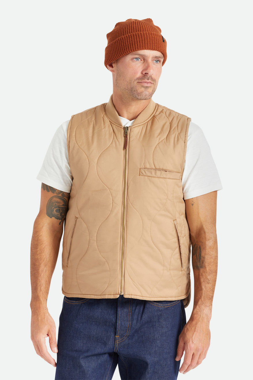 Vestes Brixton Abraham Reversible Vest Homme Beige | 34EMHCYWV