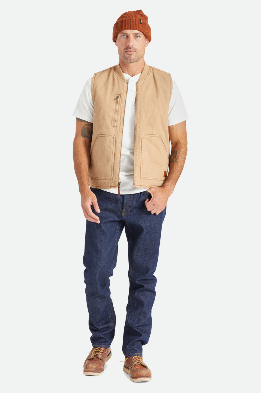 Vestes Brixton Abraham Reversible Vest Homme Beige | 34EMHCYWV