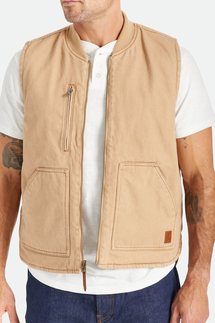 Vestes Brixton Abraham Reversible Vest Homme Beige | 34EMHCYWV