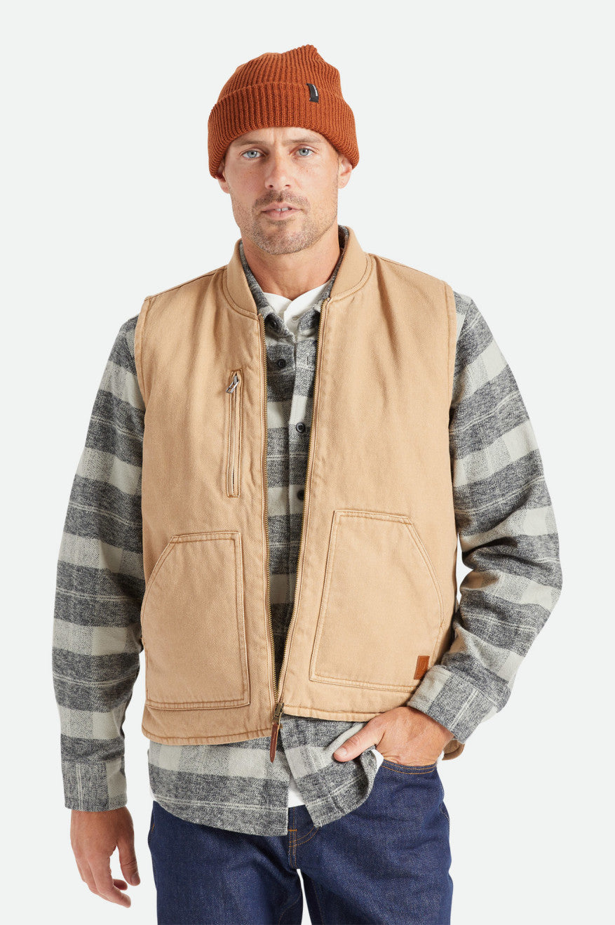 Vestes Brixton Abraham Reversible Vest Homme Beige | 34EMHCYWV