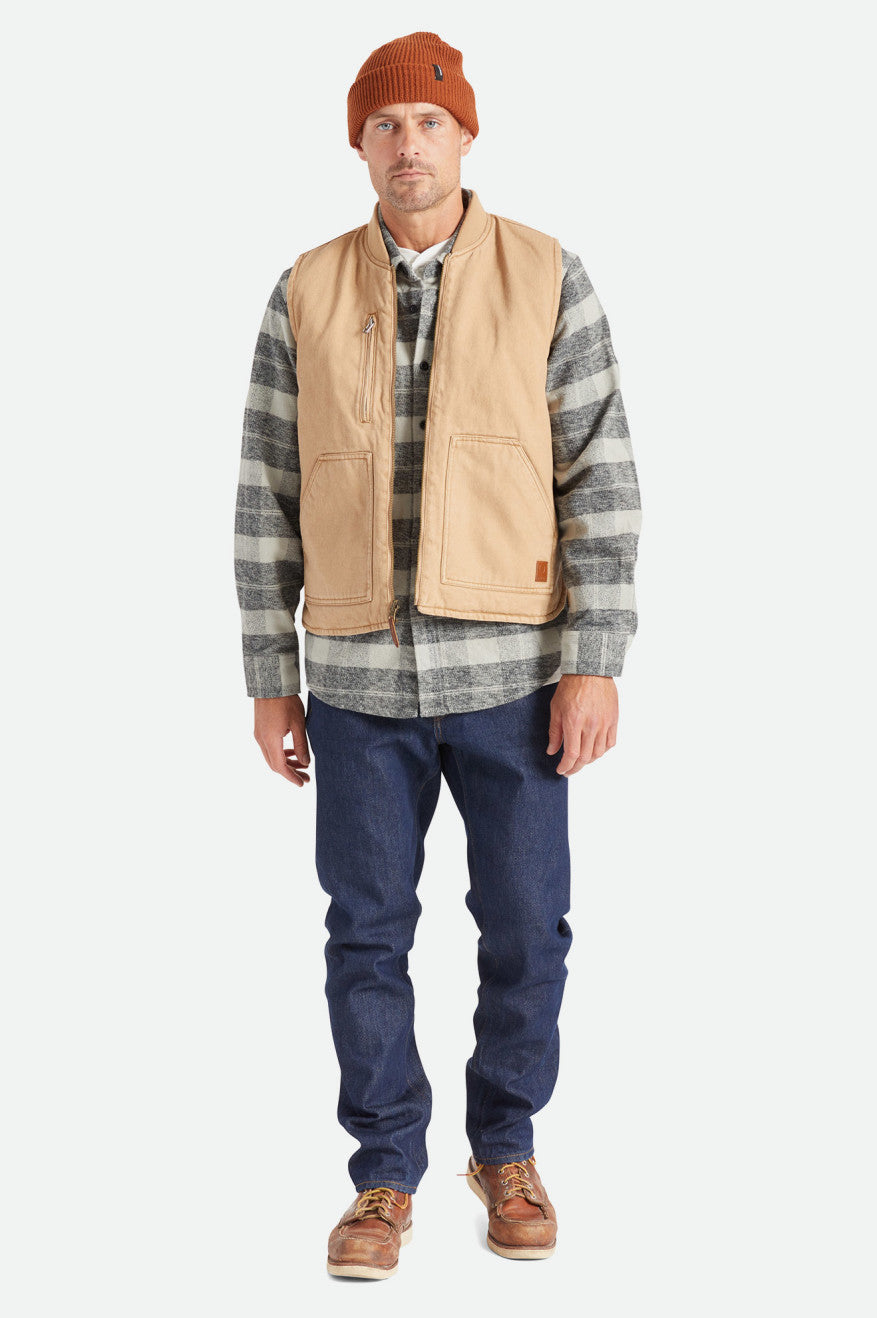 Vestes Brixton Abraham Reversible Vest Homme Beige | 34EMHCYWV