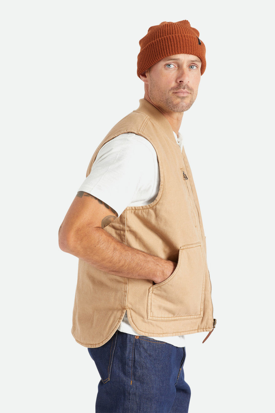 Vestes Brixton Abraham Reversible Vest Homme Beige | 34EMHCYWV