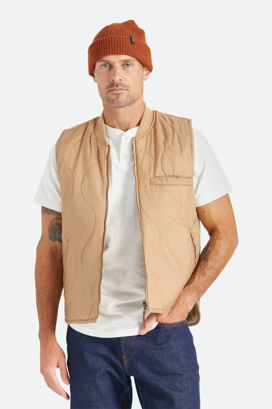 Vestes Brixton Abraham Reversible Vest Homme Beige | 34EMHCYWV