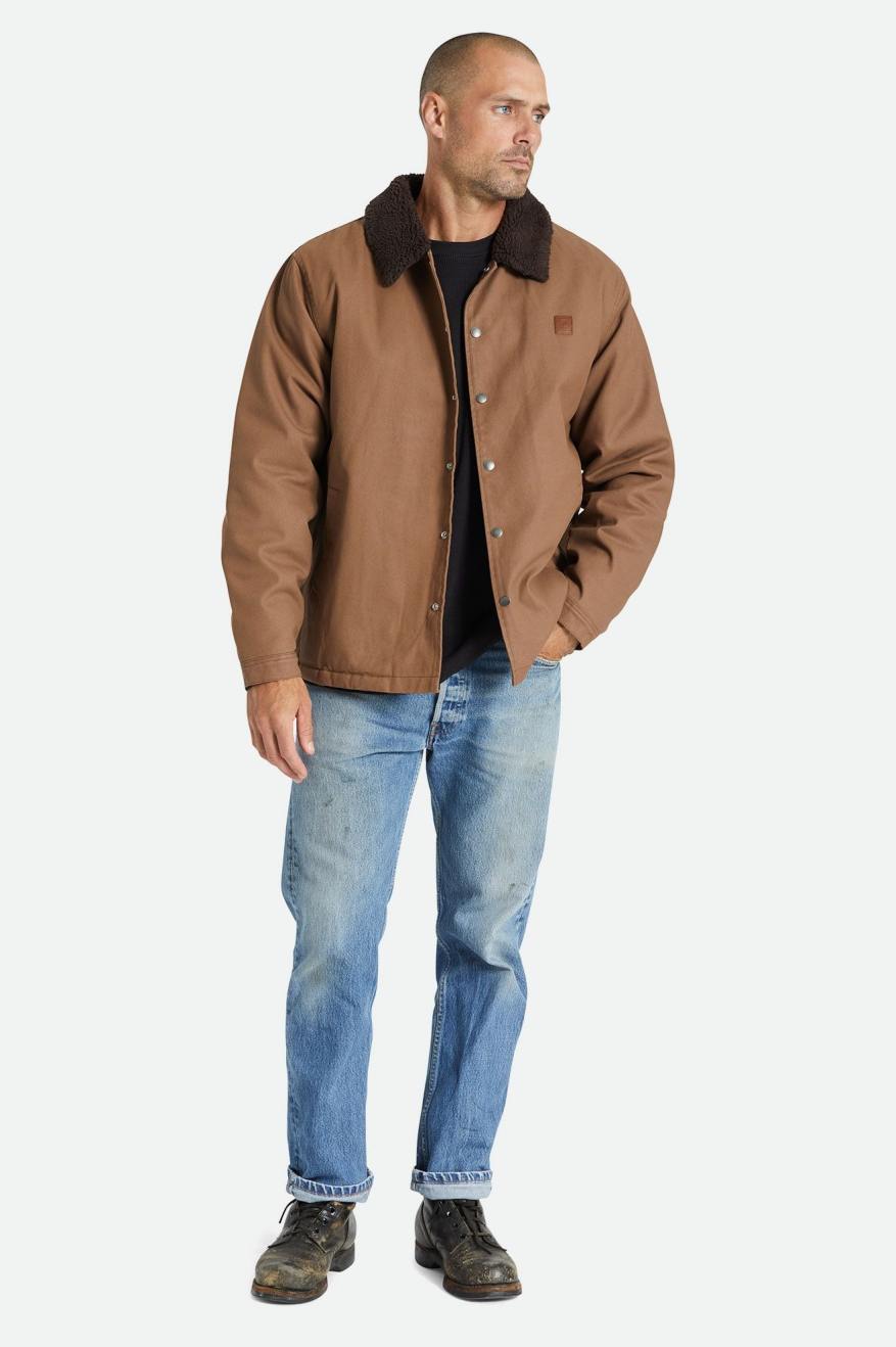 Vestes Brixton Beta Sherpa Doublée Coaches Homme Marron | 38OKUNCJV