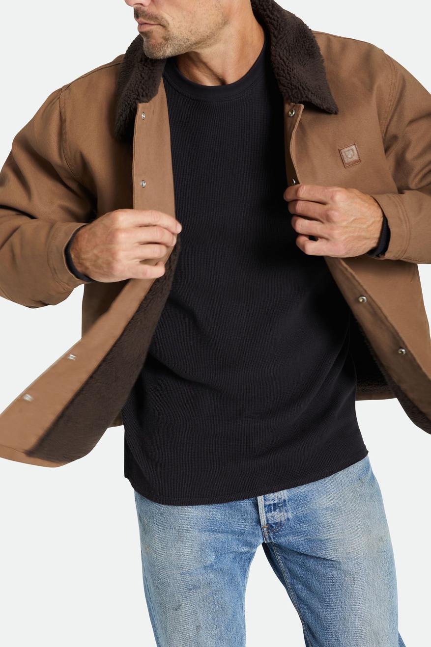 Vestes Brixton Beta Sherpa Doublée Coaches Homme Marron | 38OKUNCJV