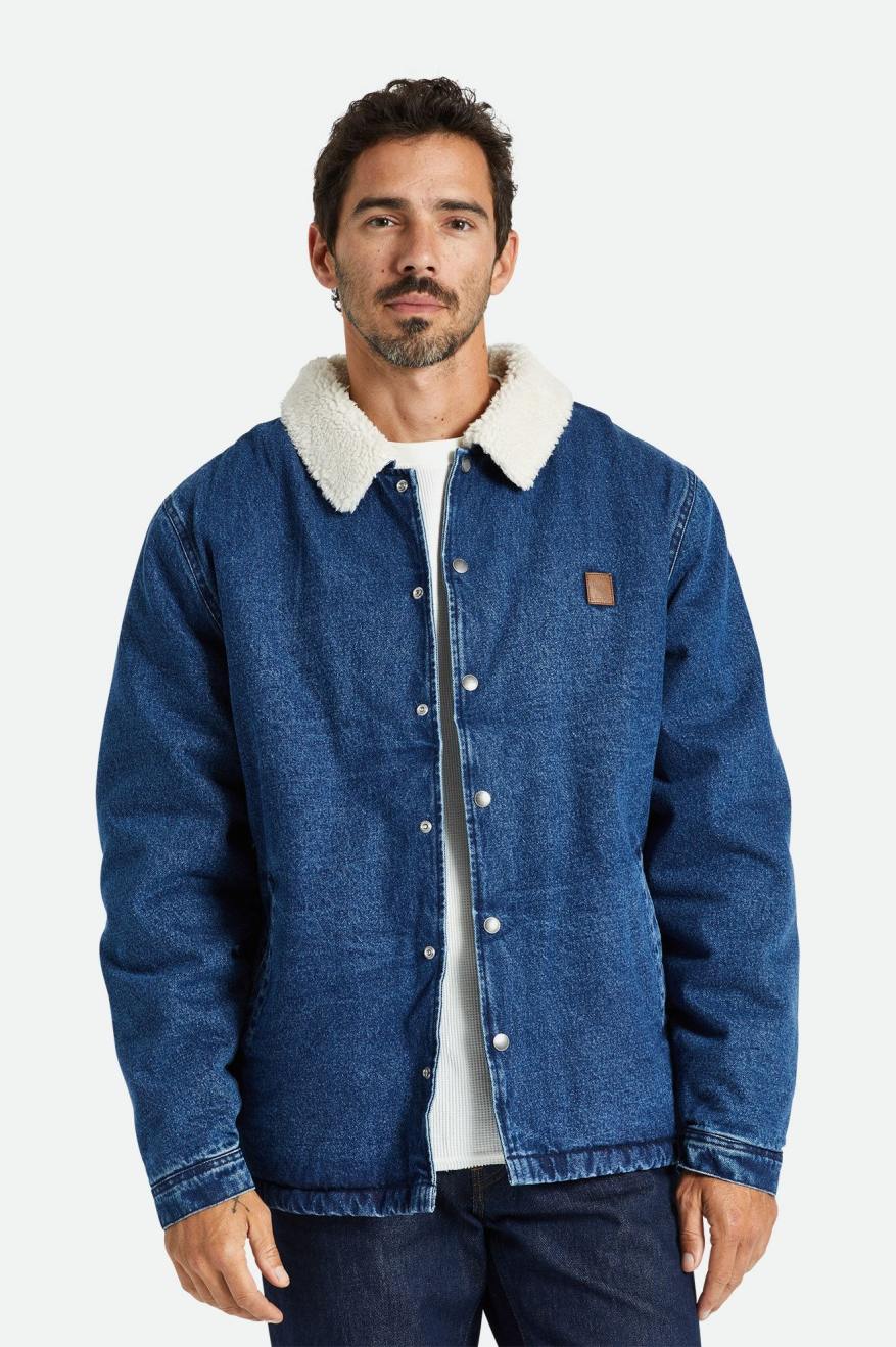 Vestes Brixton Beta Sherpa Doublée Coaches Homme Indigo | 60UELJSGI