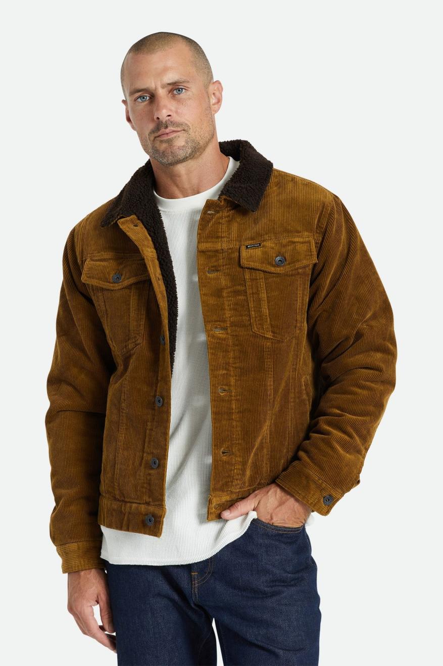 Vestes Brixton Cable Sherpa Doublée Trucker Homme Marron | 56EDJQKHM