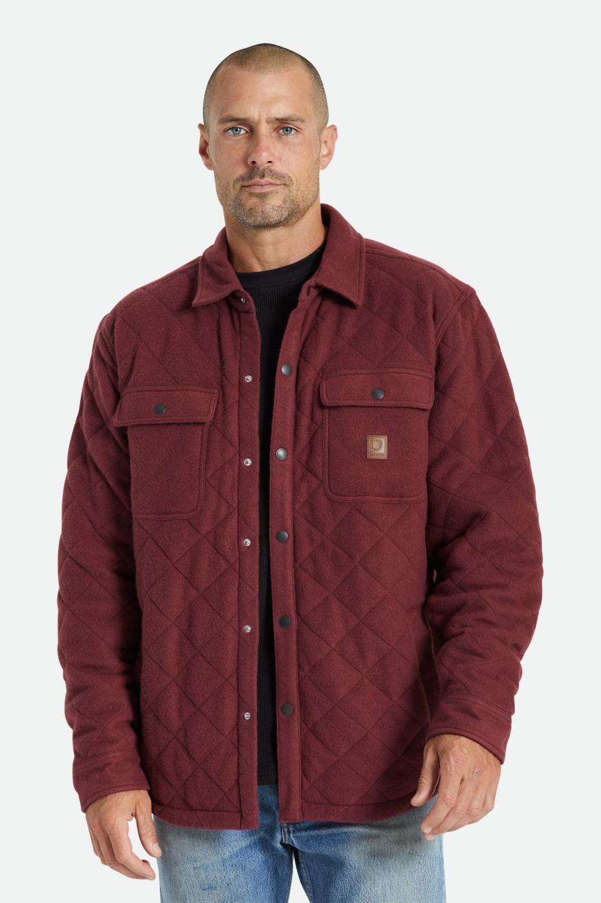 Vestes Brixton Cass Matelassé Fleece Homme Rouge | 69SFWBKLZ