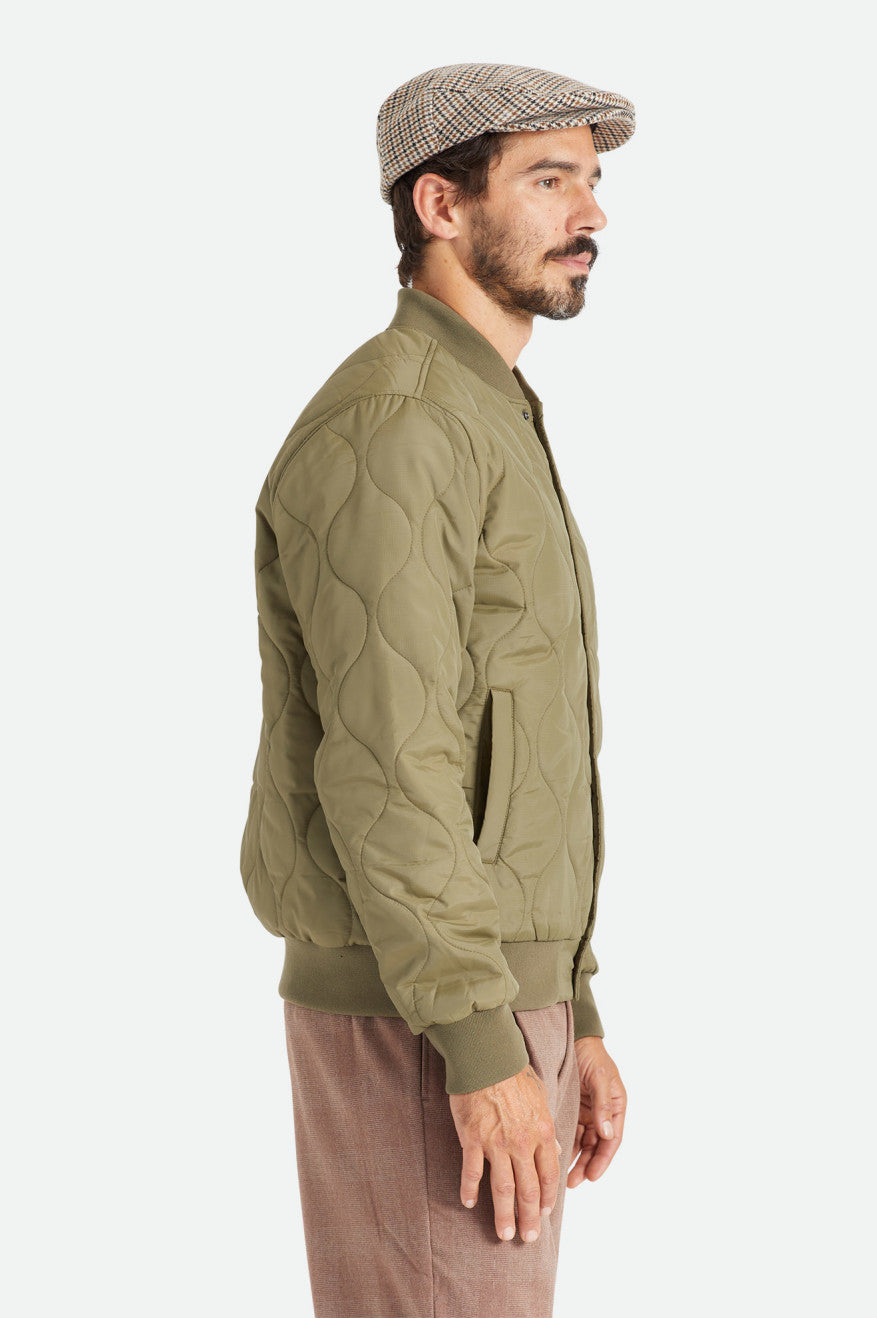 Vestes Brixton Dillinger Matelassé Bomber Homme Vert Olive | 47OTDAZMN