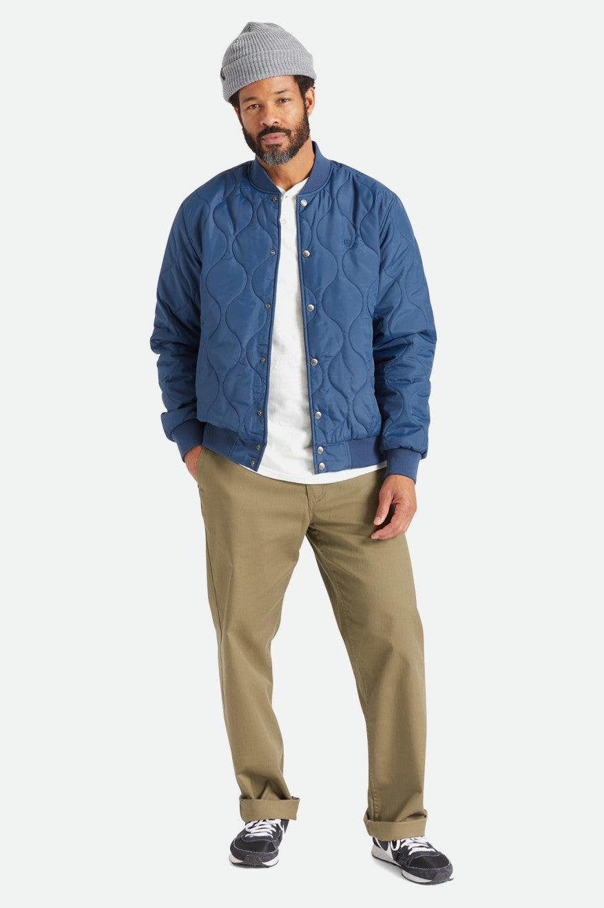 Vestes Brixton Dillinger Matelassé Bomber Homme Bleu | 64OXPUHTI