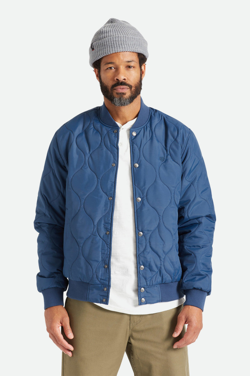 Vestes Brixton Dillinger Matelassé Bomber Homme Bleu | 64OXPUHTI