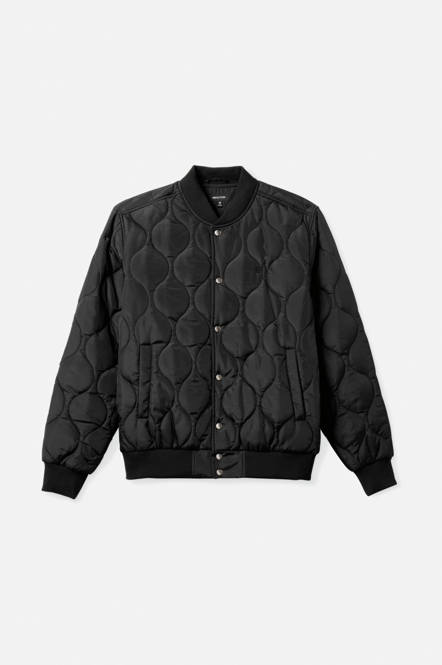 Vestes Brixton Dillinger Matelassé Bomber Homme Noir | 81GMSBYPR